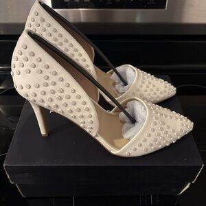 French Connection White Studded Heels